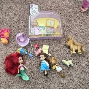 3 Disney Princess Mini Doll Set with Accessories